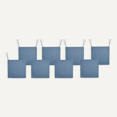 Lot De 8 Coussins Pour Chaises De Jardin Sassari Premium 46 X 46 Cm Bleu