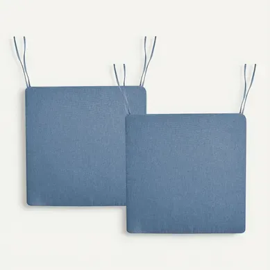 Lot De 2 Coussins Pour Chaises De Jardin Sassari Premium 46 X 46 Cm Bleu