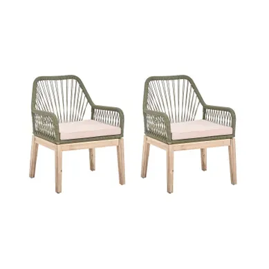 Lot De 2 Chaises De Jardin Avec Coussins Olbia Vert Olive Lot De 2 Chaises De Jardin Avec Coussins Olbia Vert Olive
