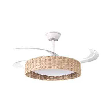Ventilateur De Plafond Avec Lampe Tomoka Avec Télécommande LED Blanc Ventilateur De Plafond Avec Lampe Tomoka Avec Télécommande LED Blanc