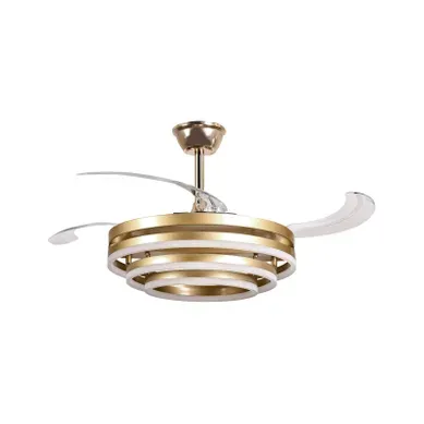 Ventilateur De Plafond Avec Lampe Aucilla Avec Télécommande LED Doré Ventilateur De Plafond Avec Lampe Aucilla Avec Télécommande LED Doré