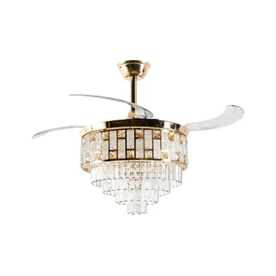 Ventilateur De Plafond Avec Lampe Alapaha Avec Télécommande LED Doré Ventilateur De Plafond Avec Lampe Alapaha Avec Télécommande LED Doré