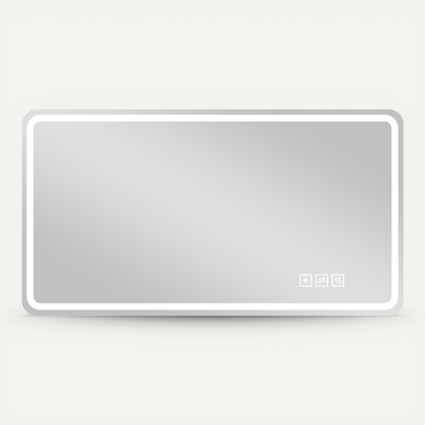 Miroir Sans Cadre 60x100 Cm Avec LED, Fonction Anti-buée, En Verre, Couleur Argent Miroir Sans Cadre 60x100 Cm Avec LED, Fonction Anti-buée, En Verre, Couleur Argent