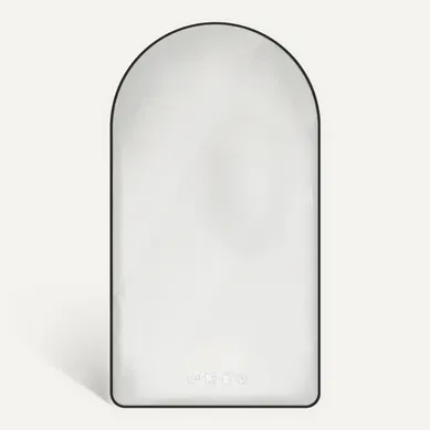 Miroir 70x120 Cm Avec Éclairage LED, Écran Tactile Anti-buée, En Verre, Noir Et Argent Miroir 70x120 Cm Avec Éclairage LED, Écran Tactile Anti-buée, En Verre, Noir Et Argent