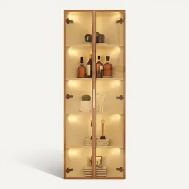 Vitrine D’angle 62x35x160 Cm Avec Porte En Verre Trempé, Éclairage LED, En Mdf, Blanc Vitrine D’angle 62x35x160 Cm Avec Porte En Verre Trempé, Éclairage LED, En Mdf, Blanc