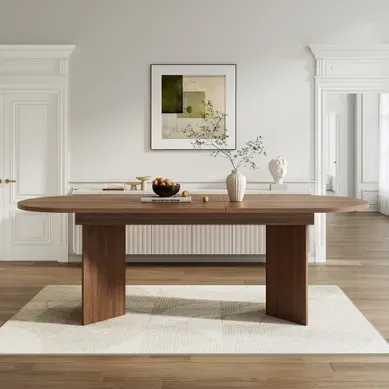 Table Extensible 160/200x90x75 Cm Avec 18 Mm D'épaisseur, Coins Arrondis, En Mdf, Couleur Marron Table Extensible 160/200x90x75 Cm Avec 18 Mm D'épaisseur, Coins Arrondis, En Mdf, Couleur Marron