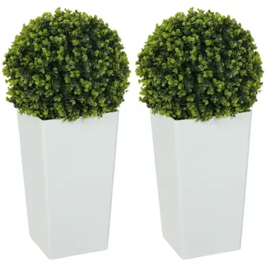 Lot De 2 Boules D’eucalyptus Artificiel 65 Cm, Protection Uv, Plante Décorative Plastique, Vert