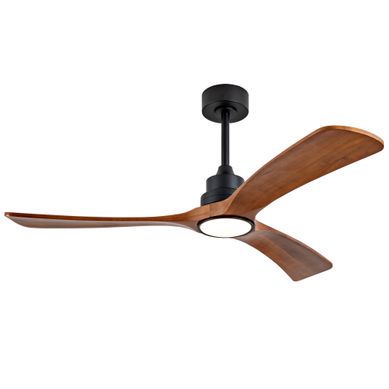 Ventilateur De Plafond Lumineux 52 Pouces, Double Commande, Pales Bois Massif, Noir + Noyer Foncé Ventilateur De Plafond Lumineux 52 Pouces, Double Commande, Pales Bois Massif, Noir + Noyer Foncé