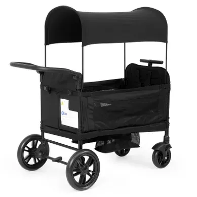 Poussette Pliable Pour 2 Enfants, 122x66x122cm, Avec Auvent Et Plateau, Harnais 5 Points, Noir Poussette Pliable Pour 2 Enfants, 122x66x122cm, Avec Auvent Et Plateau, Harnais 5 Points, Noir