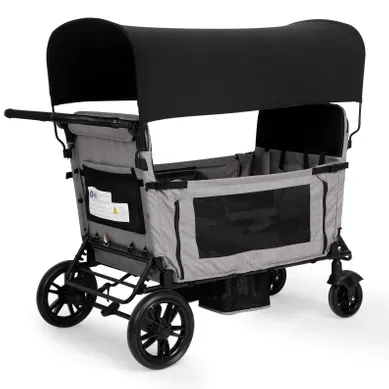 Poussette Pliable 4 Places, Convertible En Grand Lit, Auvent Et Plateau, Roues Pu, Gris Clair Poussette Pliable 4 Places, Convertible En Grand Lit, Auvent Et Plateau, Roues Pu, Gris Clair