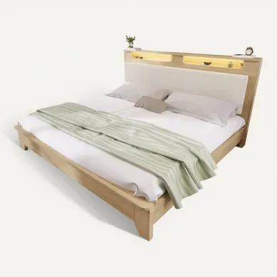 Ensemble Lit 180x200 Et Matelas Mousse, Tête De Lit Avec Rangement, LED, Sommier à Lattes, Chêne Ensemble Lit 180x200 Et Matelas Mousse, Tête De Lit Avec Rangement, LED, Sommier à Lattes, Chêne