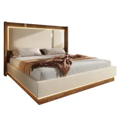 Lit Coffre Adulte 160x200 Cm Lit Double Avec LED Et Rangement, Lin, Beige Lit Coffre Adulte 160x200 Cm Lit Double Avec LED Et Rangement, Lin, Beige