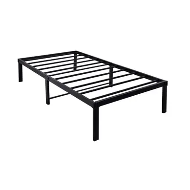 Lit Enfant Simple 90x200 Cm Avec Rangement, Sans Tête De Lit, Métal, Noir Lit Enfant Simple 90x200 Cm Avec Rangement, Sans Tête De Lit, Métal, Noir