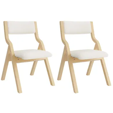 Lot De 2 Chaises De Salle à Manger Pliantes, Structure En Bois Massif, Assise En Lin, Beige Lot De 2 Chaises De Salle à Manger Pliantes, Structure En Bois Massif, Assise En Lin, Beige