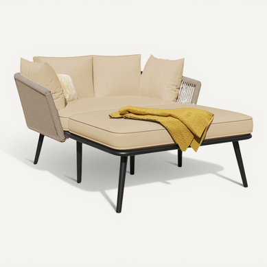 Canapé D'extérieur Jardin Kaki En Acier Et Polyester Pour Jardin, Coussins 10 Cm,130x120 Cm Canapé D'extérieur Jardin Kaki En Acier Et Polyester Pour Jardin, Coussins 10 Cm,130x120 Cm