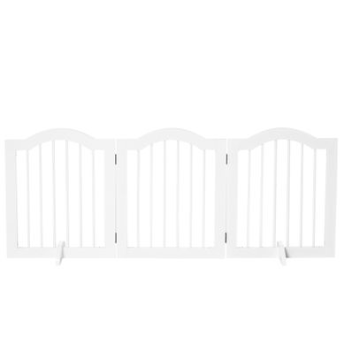 Barrière De Sécurité Pour Chien Pliable 154,5x61x5.8 Cm Bois Blanc À 3 Panneaux Barrière De Sécurité Pour Chien Pliable 154,5x61x5.8 Cm Bois Blanc À 3 Panneaux