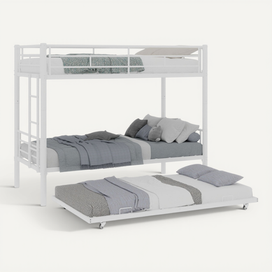 Lit superposé, lit d'enfant, avec barrière de sécurité, avec table et Lit superposé, lit d'enfant, avec barrière de sécurité, avec table et