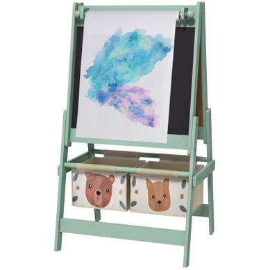 Chevalet Enfant 3-en-1 En Bois Vert Avec 2 Paniers De Rangement 54 X 46,5 X 93 Cm Chevalet Enfant 3-en-1 En Bois Vert Avec 2 Paniers De Rangement 54 X 46,5 X 93 Cm