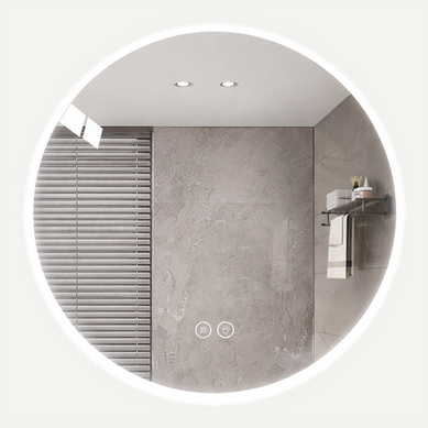 Miroir De Salle De Bain LED Rond 70 Cm Verre Argenté Avec Anti-buée