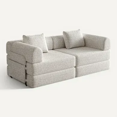 Canapé Convertible 2 Place Modulable Tissu Chenille Kaki Avec Rangement Accoudoir, Cadres Métal Canapé Convertible 2 Place Modulable Tissu Chenille Kaki Avec Rangement Accoudoir, Cadres Métal