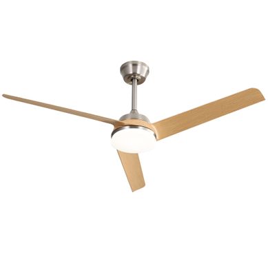 Ventilateur De Plafond 132 Cm Avec LED 22w, Télécommande, 3 Pales Abs Nickel Brossé Ventilateur De Plafond 132 Cm Avec LED 22w, Télécommande, 3 Pales Abs Nickel Brossé