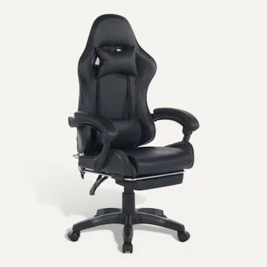 Fauteuil De Bureau Gamer Massant Ergonomique En Simili Noir, Hauteur Réglable Fauteuil De Bureau Gamer Massant Ergonomique En Simili Noir, Hauteur Réglable