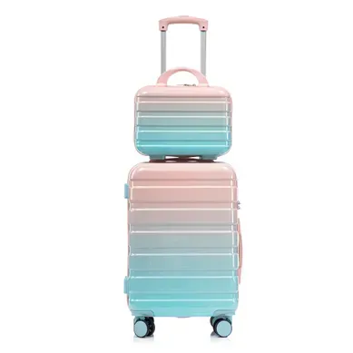 Set De Valise 20'' Et Trousse Cosmétique 14'' Rose