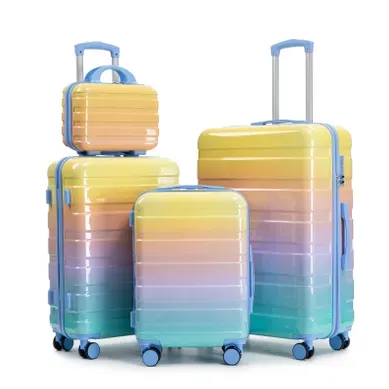 Set De 4 Valises Rigides PC 14/20/24/28 Pouces Jaune Avec Serrure à Code