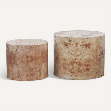 Lot De 2 Tables Basses Gigognes Rondes 48x48x38+38x38x32 Cm En Bois Naturel, Pour Salon Et Chambre Lot De 2 Tables Basses Gigognes Rondes 48x48x38+38x38x32 Cm En Bois Naturel, Pour Salon Et Chambre