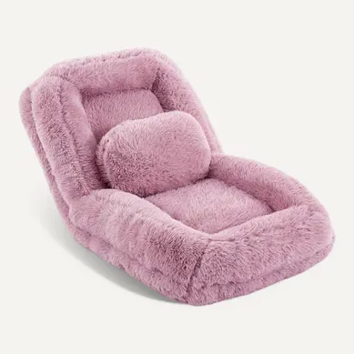Fauteuil De Sol Convertible Réglable 5 Positions 102x89x88 Cm Tissu Polyester Rose