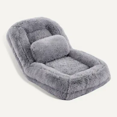 Fauteuil De Sol Convertible 102x89x88 Cm Gris Clair, Dossier Réglable 5 Positions