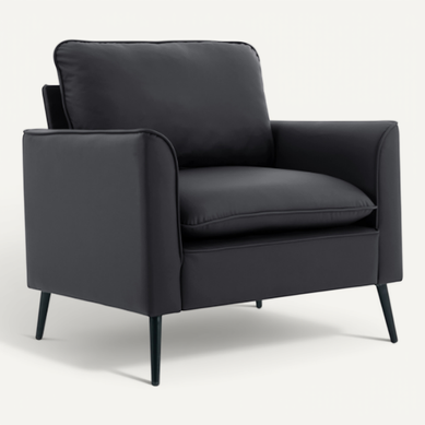 Fauteuil 80x68x80 Cm En Simili Noir Avec Accoudoirs, Confortable Et Facile à Entretenir Fauteuil 80x68x80 Cm En Simili Noir Avec Accoudoirs, Confortable Et Facile à Entretenir
