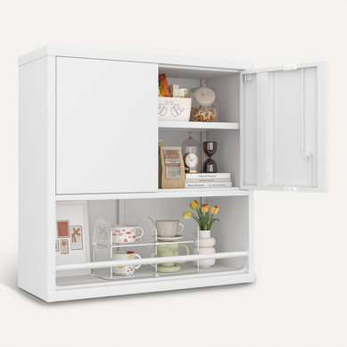 Armoire Verrouillable Murale De Rangement En Métal Blanc Avec Étagère Réglable Armoire Verrouillable Murale De Rangement En Métal Blanc Avec Étagère Réglable
