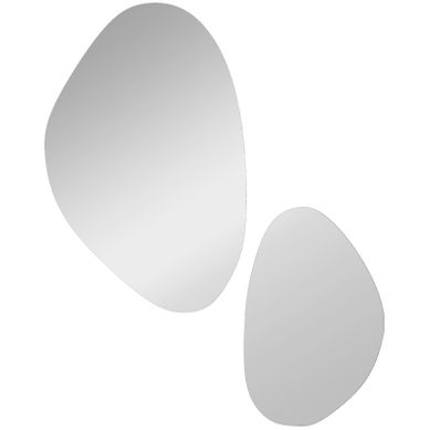 Lot De 2 Miroirs Muraux Irréguliers Noir 70x46 Cm Et 49,5x31 Cm, Déco Murale Lot De 2 Miroirs Muraux Irréguliers Noir 70x46 Cm Et 49,5x31 Cm, Déco Murale