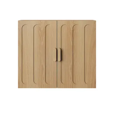 Armoire De Salle De Bain Murale 60x20x52 Cm Coloris Chêne Avec 2 Portes, étagères Réglables