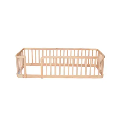 Parc Bébé Modulable 140x200 Cm En Bois Naturel, Barres 7 Cm, Design Minimaliste Parc Bébé Modulable 140x200 Cm En Bois Naturel, Barres 7 Cm, Design Minimaliste