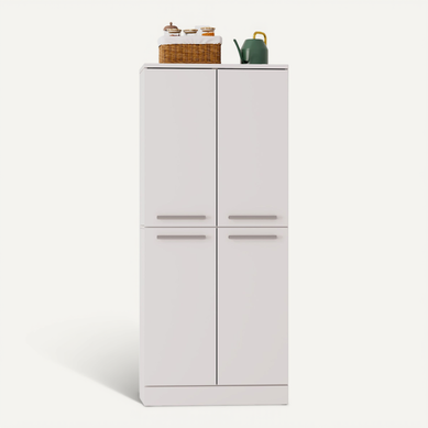Buffet De Cuisine Haut 76x42x179.5 Cm Blanc Brillant Avec étagères Réglables Et 4 Portes Buffet De Cuisine Haut 76x42x179.5 Cm Blanc Brillant Avec étagères Réglables Et 4 Portes