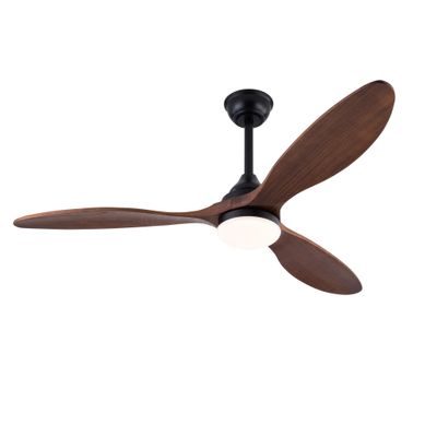 Ventilateur De Plafond Intérieur 52 Pouces Métal Noir Et Bois Noyer Avec LED Dimmable Ventilateur De Plafond Intérieur 52 Pouces Métal Noir Et Bois Noyer Avec LED Dimmable