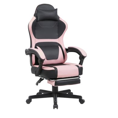 Fauteuil De Bureau Gaming Ergonomique 61x54x110-120 Cm Rose Avec Poche De Rangement Fauteuil De Bureau Gaming Ergonomique 61x54x110-120 Cm Rose Avec Poche De Rangement