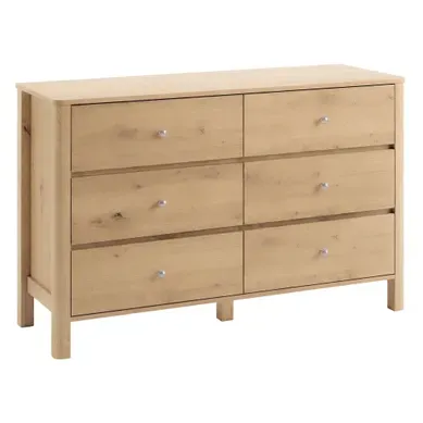Commode Moderne 120x40x80 Cm Avec 6 Tiroirs, Coloris Chêne Commode Moderne 120x40x80 Cm Avec 6 Tiroirs, Coloris Chêne