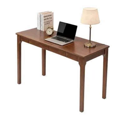 Bureau 120x55x75 Cm Avec 2 Tiroirs, En Bois Couleur Noyer Bureau 120x55x75 Cm Avec 2 Tiroirs, En Bois Couleur Noyer