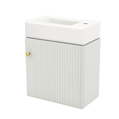Meuble Sous-vasque Suspendu Avec Vasque - Meuble Salle De Bain Compact, Mdf, 46x26x56 Cm - Blanc Meuble Sous-vasque Suspendu Avec Vasque - Meuble Salle De Bain Compact, Mdf, 46x26x56 Cm - Blanc