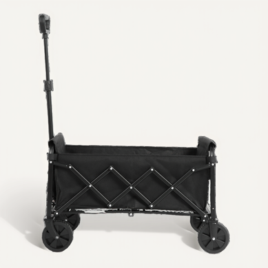 Chariot Pliable Roulettes Poignée Télescopique Roues Amovibles Acier Noir Chariot Pliable Roulettes Poignée Télescopique Roues Amovibles Acier Noir