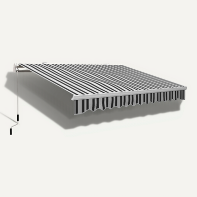 Store Banne Manuel Rétractable Avec Manivelle Pour Fenêtre Porte Et Terrasse En Aluminium Blanc