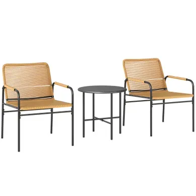 Ensemble Détente Extérieur Avec 2 Fauteuils Et 1 Table Pour Balcon Acier Jaune Ensemble Détente Extérieur Avec 2 Fauteuils Et 1 Table Pour Balcon Acier Jaune