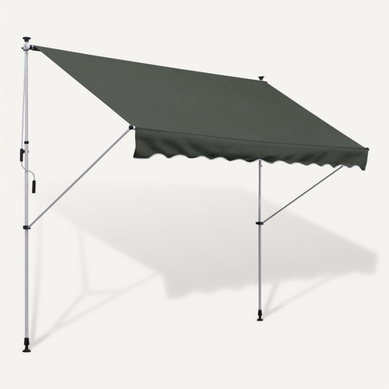 Store Banne Autoportant Réglable Avec Manivelle Polyester Gris