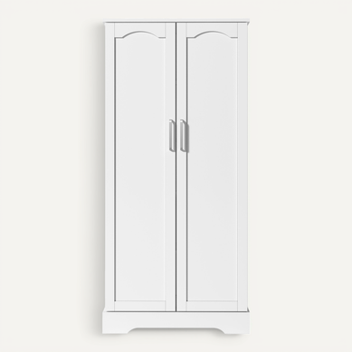 Buffet Moderne Blanc Avec LED, étagères Réglables, Anti-basculement, Pb+mdf
