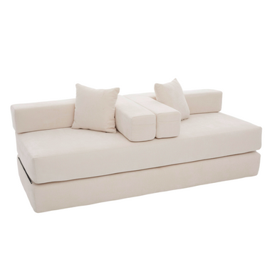 Canapé Modulable Tissu Chenille, Poches Latérales, Convertible, Antidérapant, 198x79x60 Cm - Beige Canapé Modulable Tissu Chenille, Poches Latérales, Convertible, Antidérapant, 198x79x60 Cm - Beige