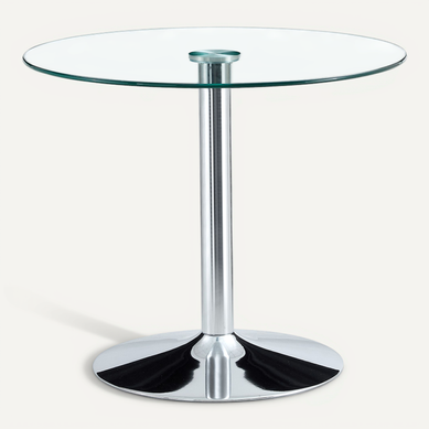 Table Basse Ronde, Design Moderne, Pieds Métal, Plateau Verre Transparent, Argent + Transparent Table Basse Ronde, Design Moderne, Pieds Métal, Plateau Verre Transparent, Argent + Transparent