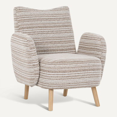 Fauteuil Moderne En Tissu Bouclé à Motif Rond, Poche Latérale Et Pieds En Bois – Kaki Fauteuil Moderne En Tissu Bouclé à Motif Rond, Poche Latérale Et Pieds En Bois – Kaki